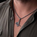 925 Sterling Silver Ottoman Tugra Pendant Men's Necklace With King Chain