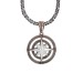 925 Sterling Silver Compass Men's Necklace With Bronze-Silver King Chain