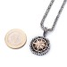 925 Sterling Silver Compass Model Pendant Men's Necklace With King Chain