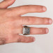 Scales Of Justice Square Design Men's Sterling Silver Ring