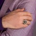 خاتم ألب رسلان السلجوق العظيم للرجال من الفضة عيار 925 مزين بشكل قوس
