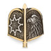 Alparslan Great Seljuk Falcon Pattern Starry Silver Men's Ring