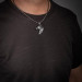 Alpha Wolf 925 Sterling Silver Wolf Men's Necklace With King Chain
