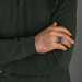 خاتم رجالي من الفضة عيار 925  شكل مرساة وسلسلة من الفضة المطلية باللون الأزرق