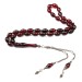 Rosary Of Compressed Amber Beads, Claret Red/Burgundy-Black Color