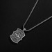 925 Sterling Silver Men's Necklace With Compass Pattern Engraved On Atlas Background
