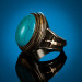 Barbaros Model Sword Motif 925 Sterling Silver Men's Ring Turquoise Turquoise Stone
