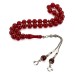 Double Crescent And Star Tassel Starling Cut Red Spinning Amber Rosary