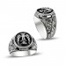 Handmade Silver Men's Ring In The Shape Of A Double-Headed Eagle