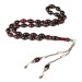 Double Silver Tasseled Barley Cut Squeezed Amber Rosary