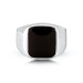 خاتم  من الفضة للرجال مزين بحجر الجزع الأسود شكل مربع