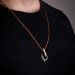 Men's 925 Sterling Silver Hook Necklace Gold Detailed Leather Cord