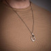 Men's 925 Sterling Silver Hook Necklace Matte Detailed Chain Model2