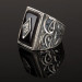 Handmade Men's Silver Ring From Turkish Erzurum With Black Stone