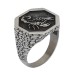 Sterling Silver Men's Zodiac Sign Scorpio Ring Silver Color Patterned Model