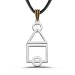 Sterling Silver Men's Squid Game Series Necklace With Leather Cord