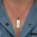 Silver-Red Squid Game Men's Tag Necklace Chain Model1