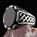 Silver Oval Black Onyx Stone Men's Ring