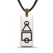 Silver-Black Squid Game Men's Imprint Necklace With Leather Cord