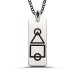Silver-Black Squid Game Men's Tag Necklace Chain Model2