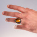 Sabah Tiger's Eye Stone Silver Men's Ring With The Word Of Tawhid Written