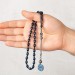 Kazaz Tasseled Dark Blue Barley Cut Squeezed Amber Rosary