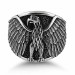 Angry Eagle Patterned Sterling Silver Men's Ring