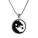 Kurt Yang Design Black Enamel Silver Men's Locket Necklace