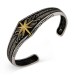 Pole Star Compass Pattern Sterling Silver Men's Bracelet