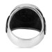 Tulip Patterned This Too Pass Ya Hu Silver Men's Ring