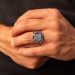 Mini Zircon White Stone 925 Sterling Silver Men's Ring