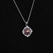 Compass Detailed Aesthetic Claret Red Agate Ground Silver Direction Necklace