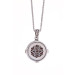 Compass Detailed Aesthetic Claret Red Agate Ground Silver Direction Necklace