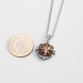 Compass Detailed Aesthetic Wavy Tiger Eye Ground Silver Direction Necklace