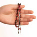 Twisted Amber Double Tasseled Mixed Red Moire Starling Cut Rosary