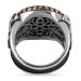 Black Onyx And Zircon Stone Silver Men's Ring