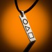 Squid Game 925 Sterling Silver Men's Necklace With Name Double Sided Leather Cord