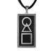 Squid Game 925 Sterling Silver Men's Necklace Black-Silver Ground Leather Cord