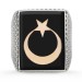 خاتم من الفضة للرجال عيار 925 بلون اسود مع رسم نجمة وقمر من مسلسل تشكيلات