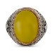 925 Silver Men's Ring With A Yellow Stone