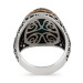 Men's 925 Silver Ring With Tugra Design/Ottoman Pattern With Turquoise Stone