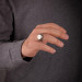خاتم رجالي من الفضة عيار 925 مصنوع يدويًا يمكن كتابة الاسم عليه