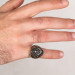 Vav Figured Moon Star Patterned Sterling Silver Men's Ring