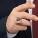 خاتم رجالي من الفضة عيار 925 يمكن كتاب الاسم عليه