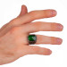 خاتم فضة للرجال مرصع بحجر الزركون الأخضر