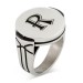 Round Model Men's Ring 925 Sterling Silver With Personalized Letters