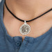 Round Ottoman Monogram Silver Men's Necklace
