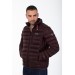 Men's Hoodless Filled Stand Up Collar Zippered Thermal Lined Water Repellent Inflatable Coat 9597