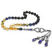 Original Amber Rosary With Blue And White Silver Tassels