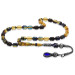 Original Blue And White Amber Rosary With Silver Tassels 1000